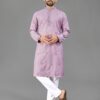 Classic Designer Kurta for Men made from soft cotton with elegant Val-Moti Butta work. Comfortable, stylish and perfect for weddings, festivals, parties and traditional occasions. product image 7