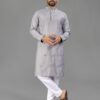 Classic Designer Kurta for Men made from soft cotton with elegant Val-Moti Butta work. Comfortable, stylish and perfect for weddings, festivals, parties and traditional occasions. product image 8