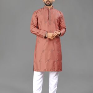 Classic Designer Kurta for Men made from soft cotton with elegant Val-Moti Butta work. Comfortable, stylish and perfect for weddings, festivals, parties and traditional occasions.