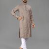 Classic Designer Kurta for Men made from soft cotton with elegant Val-Moti Butta work. Comfortable, stylish and perfect for weddings, festivals, parties and traditional occasions. product image 4
