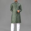 Classic Designer Kurta for Men made from soft cotton with elegant Val-Moti Butta work. Comfortable, stylish and perfect for weddings, festivals, parties and traditional occasions. product image 5
