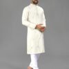 Classic Designer Kurta for Men made from soft cotton with elegant Val-Moti Butta work. Comfortable, stylish and perfect for weddings, festivals, parties and traditional occasions. product image 6
