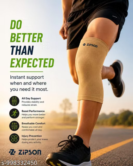 ZIPSON Knee Cap for Men & Women | Knee Support for Pain Relief | Compression Knee Sleeve for Gym, Running, Sports & Arthritis Knee Protection - Image 3