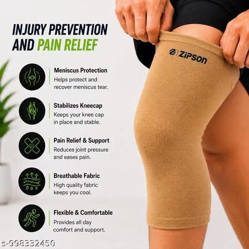 ZIPSON Knee Cap for Men & Women | Knee Support for Pain Relief | Compression Knee Sleeve for Gym, Running, Sports & Arthritis Knee Protection - Image 4