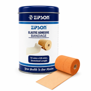 ZIPSON elastic adhesive bandage 10 cm by 4/6 m with branded tin pack